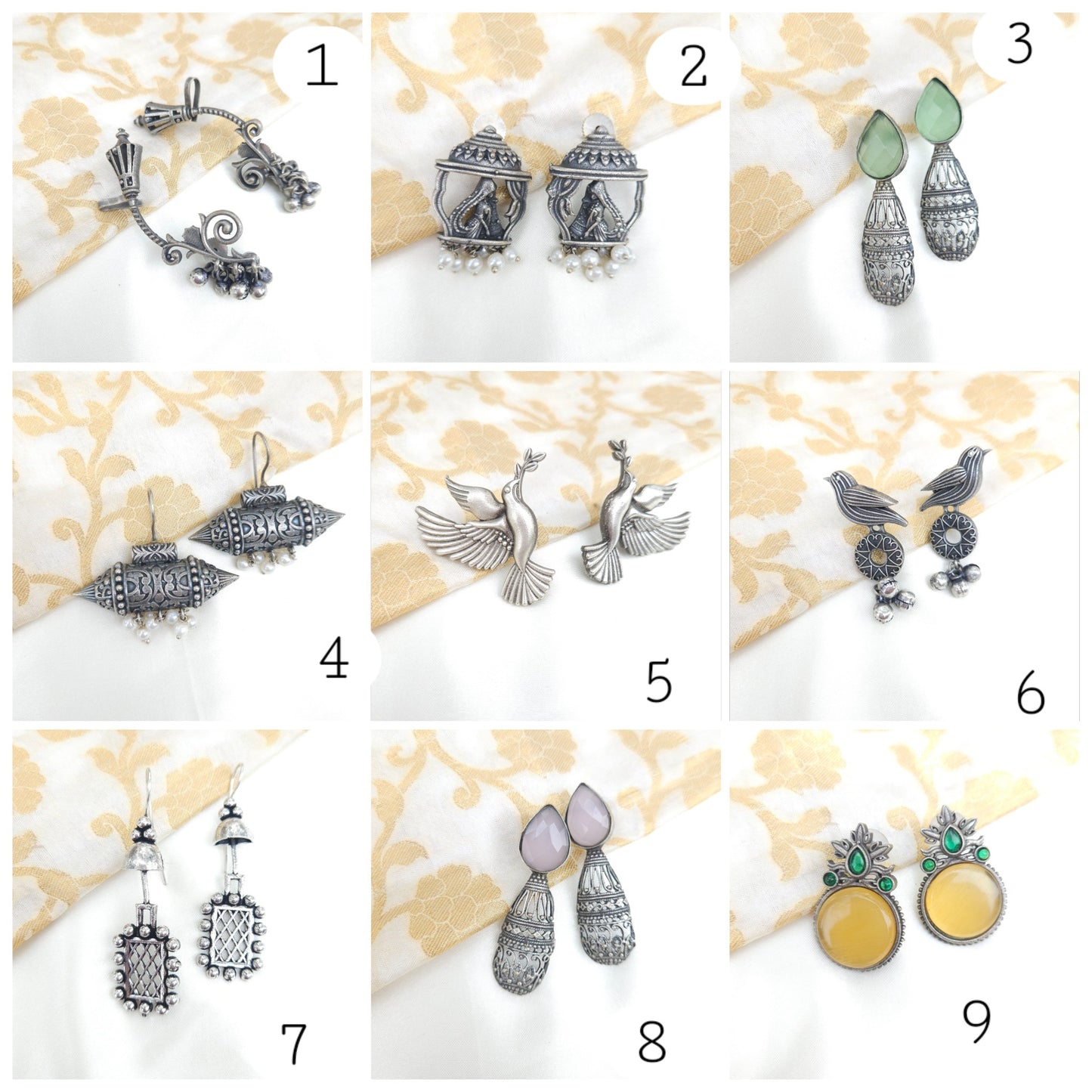 Leya unique silveralike earrings collection