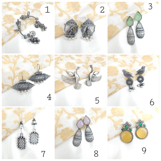 Leya unique silveralike earrings collection