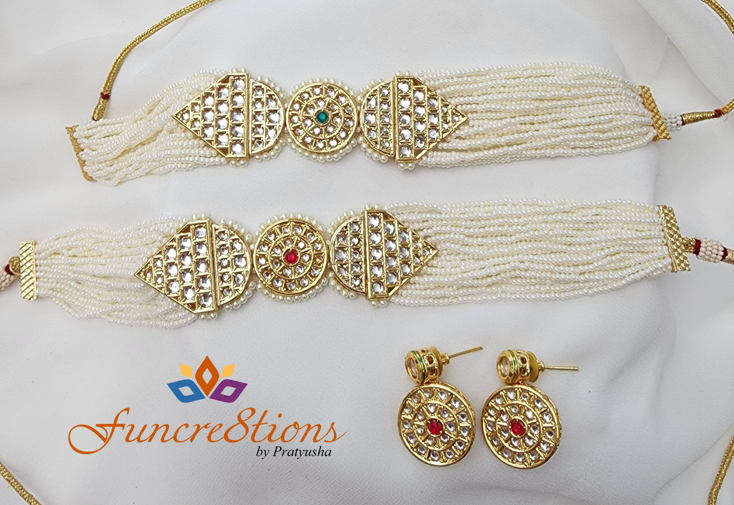 Aanshi kundan choker necklace set