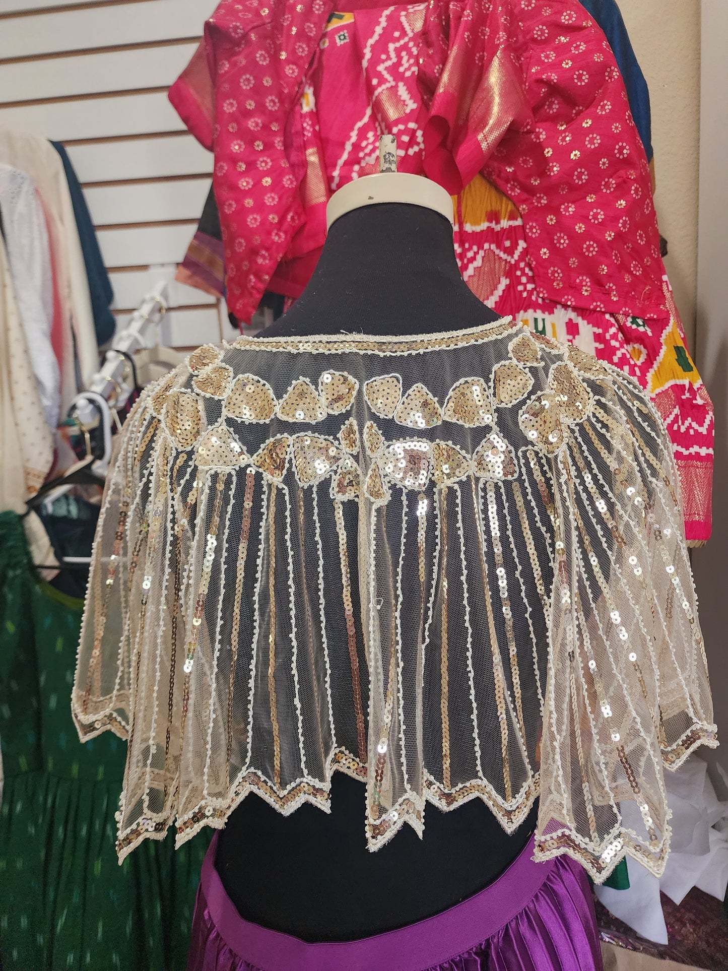 Sequin cape