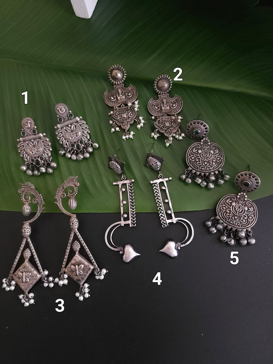 Aarthi silver alike earrings collection