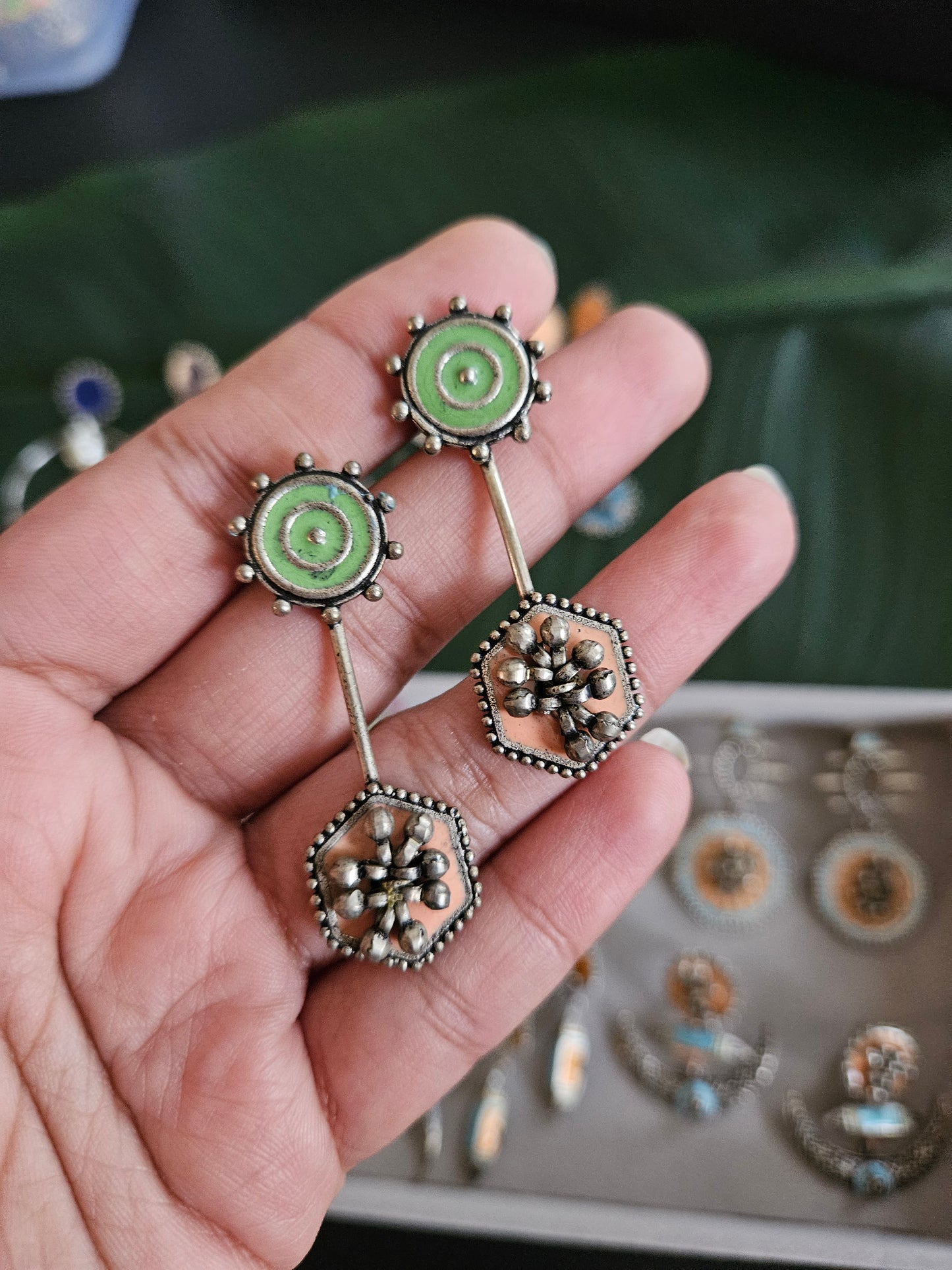 Amarpali inspired silver alike earrings