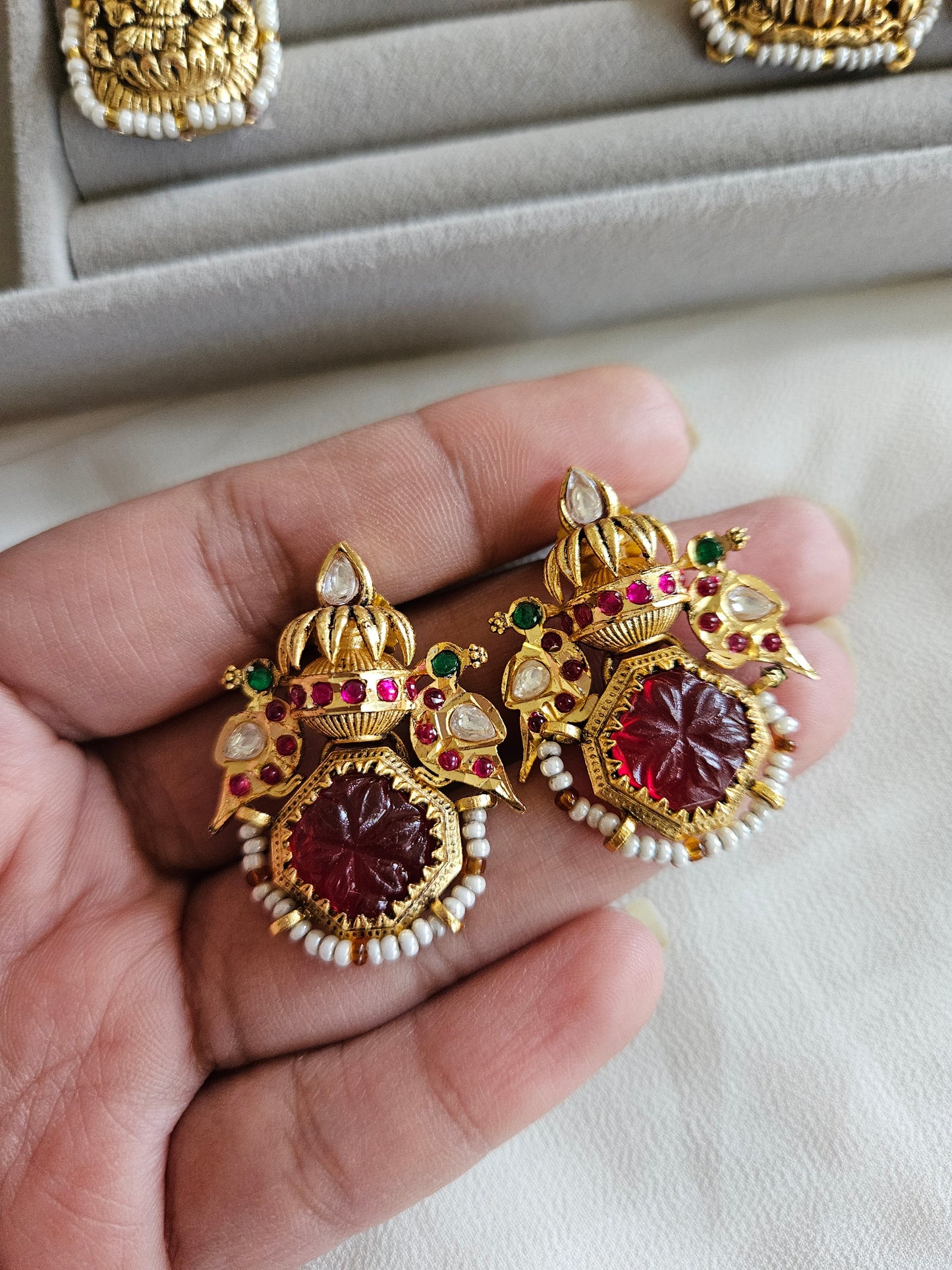 Nakshi goldplated stud earrings