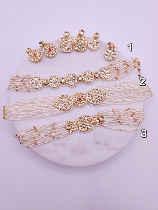 Aanshi kundan choker necklace set