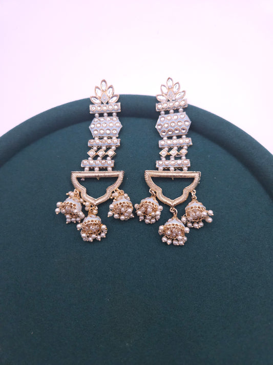 Meenakari handpainted chandbali earrings