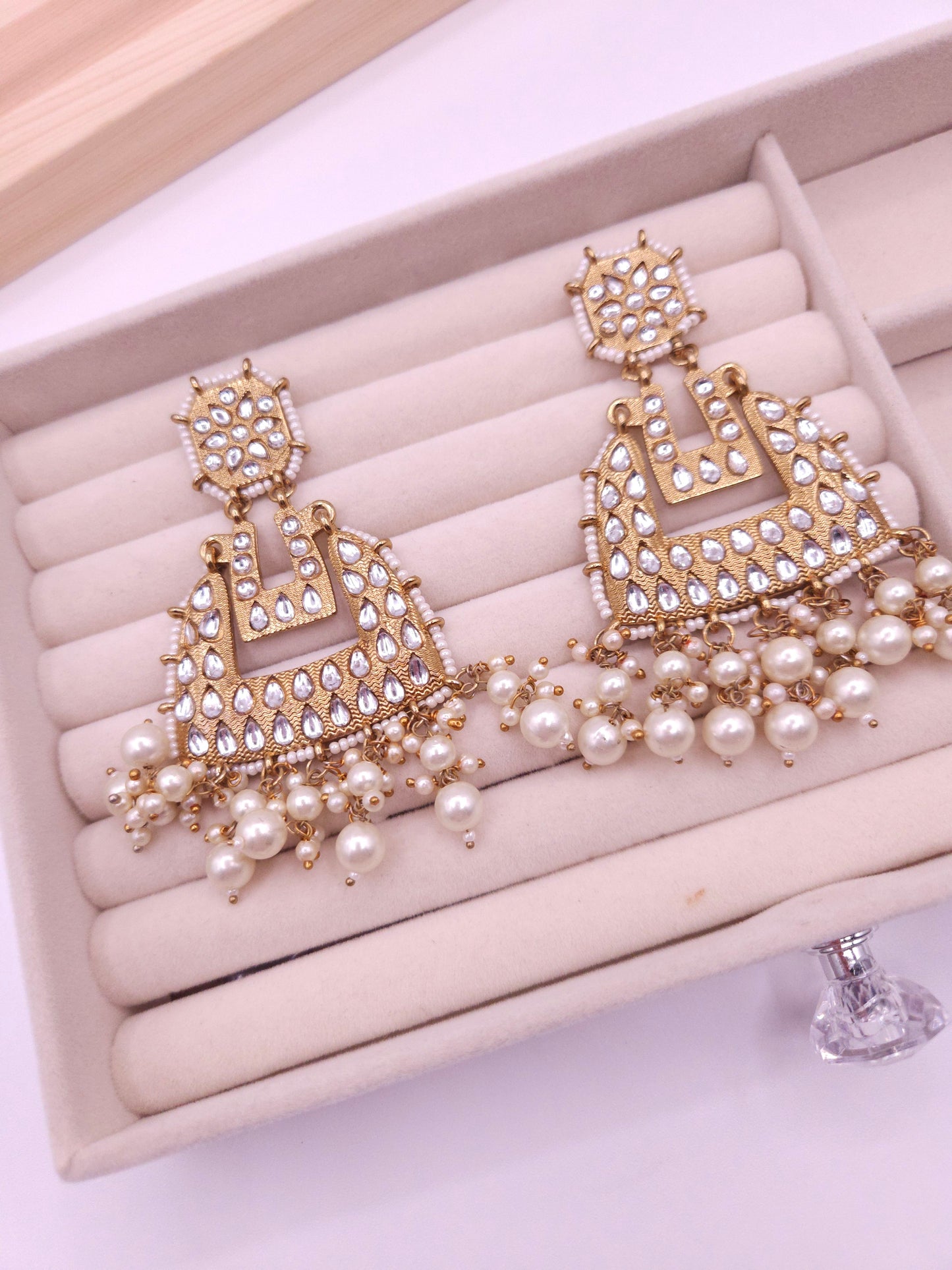 Kundan chandbali earrings