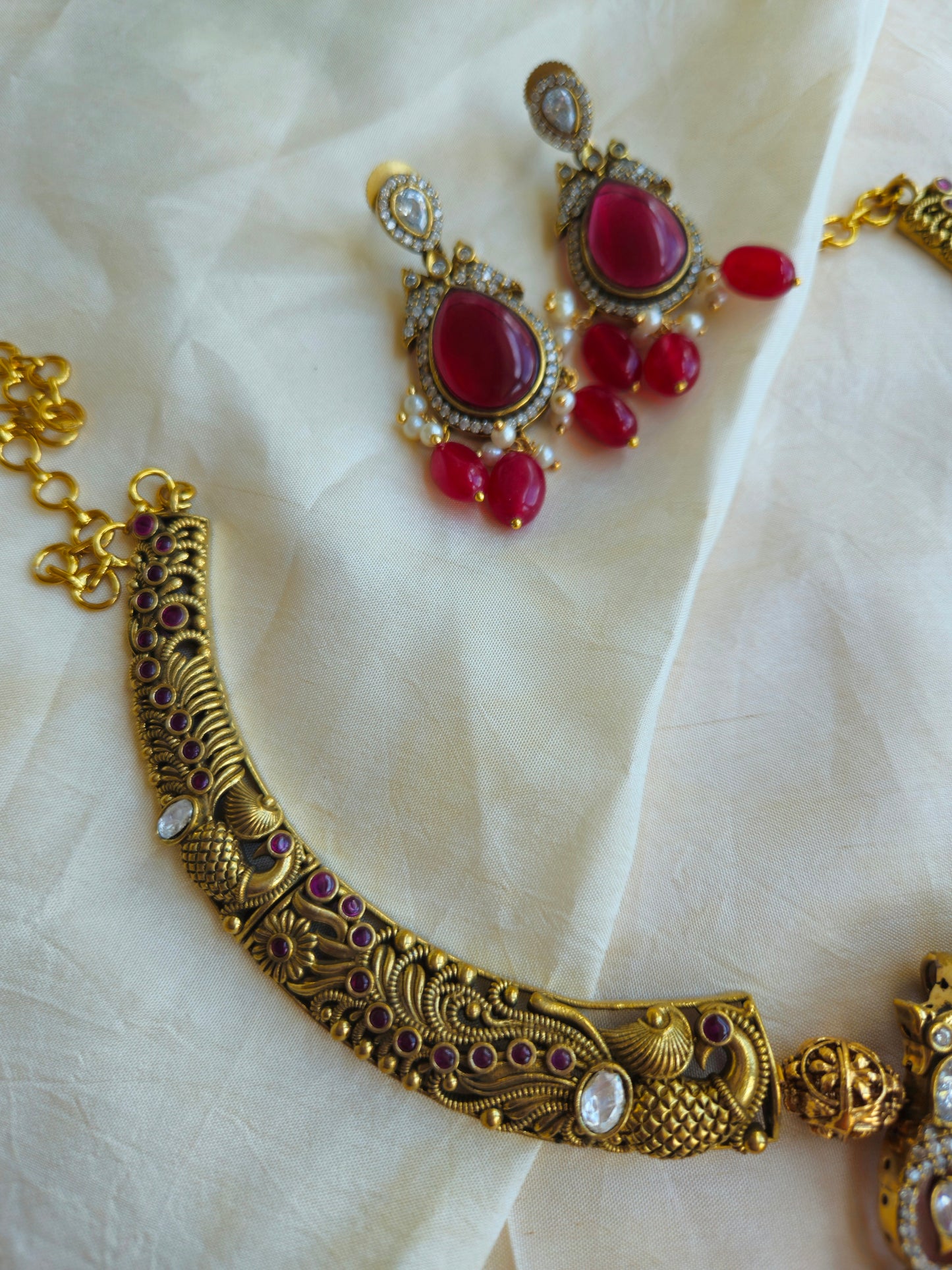 Victorian polki  hasli necklace with earrings