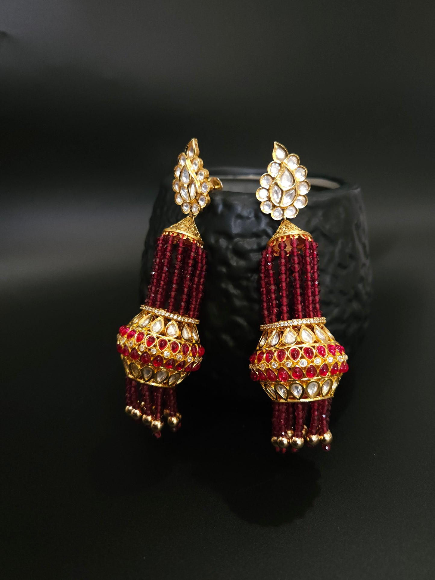 Ashmitha polki jhumka earrings