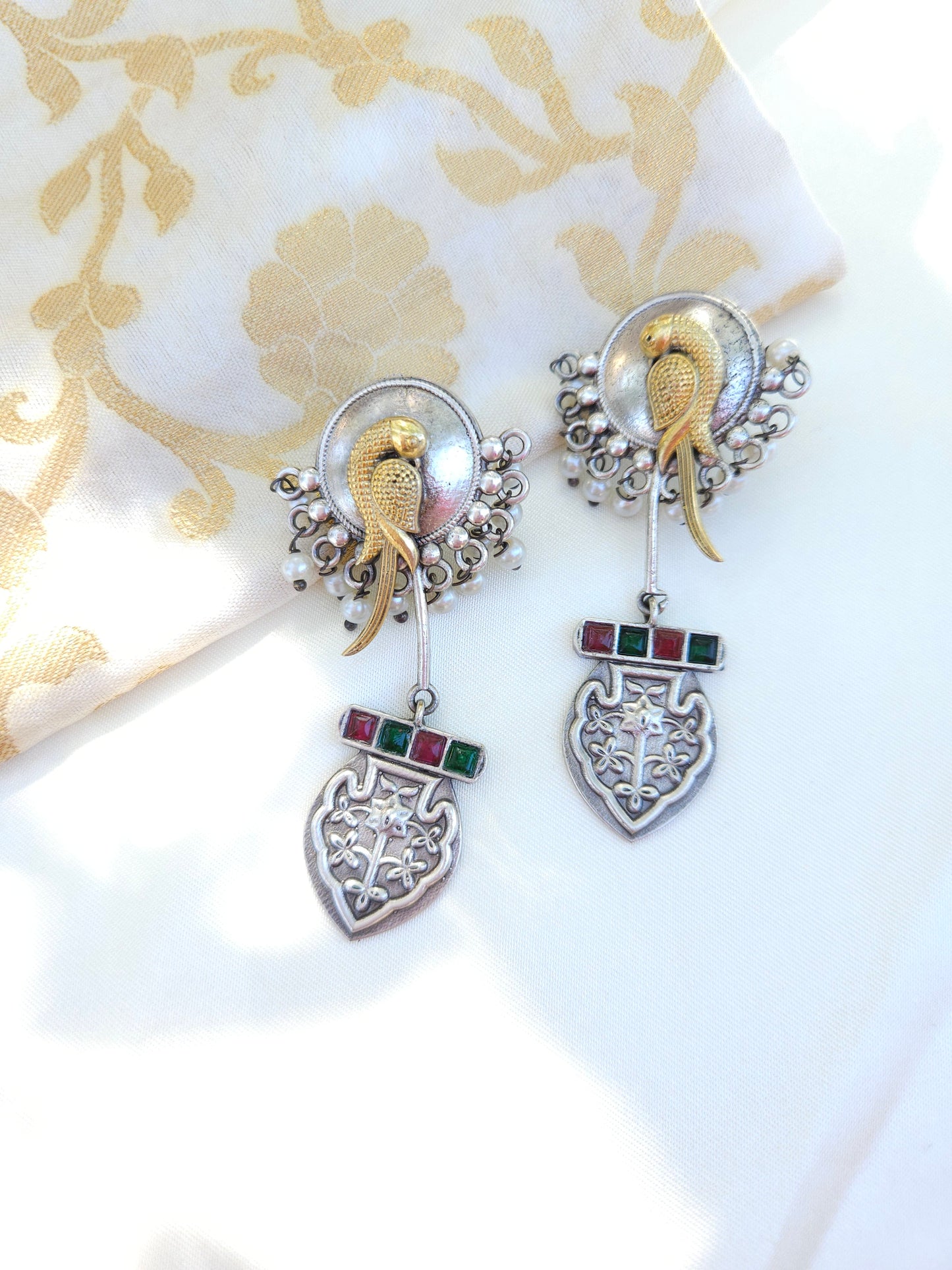 Aditya  silver alike earrings