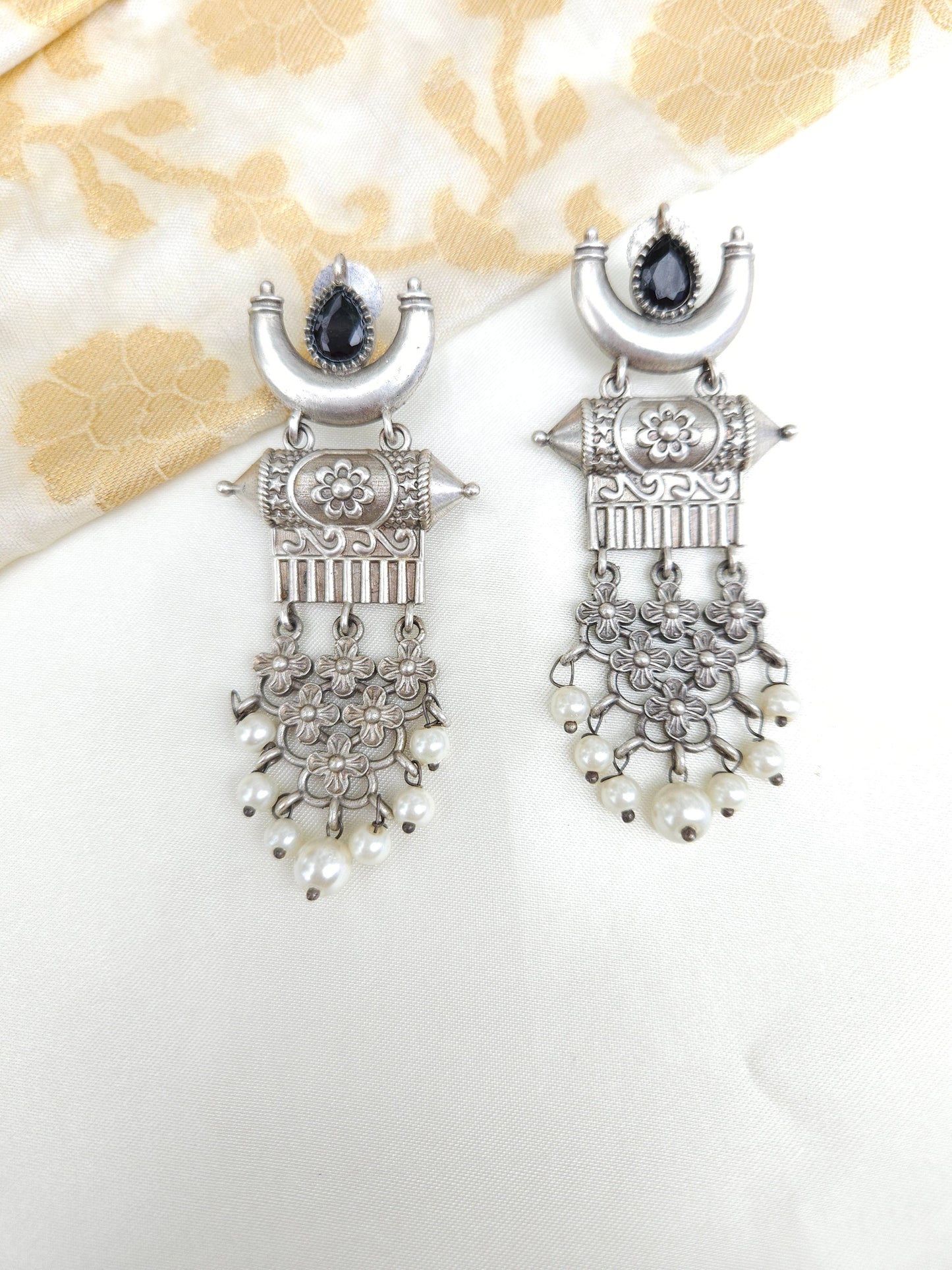 Aditya silver alike earrings