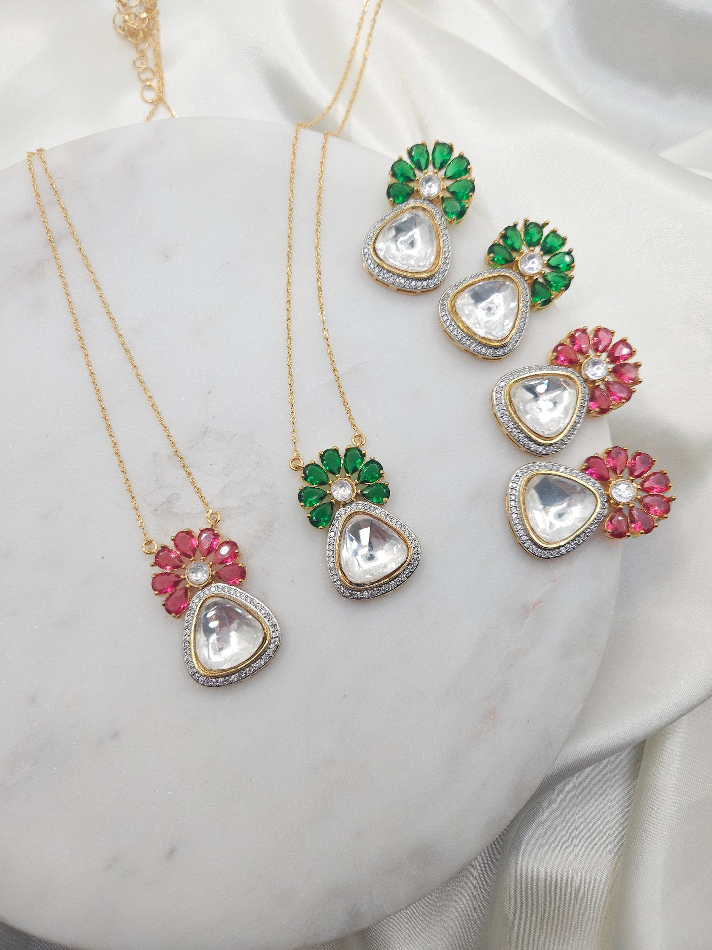 Chandra Polki necklace set