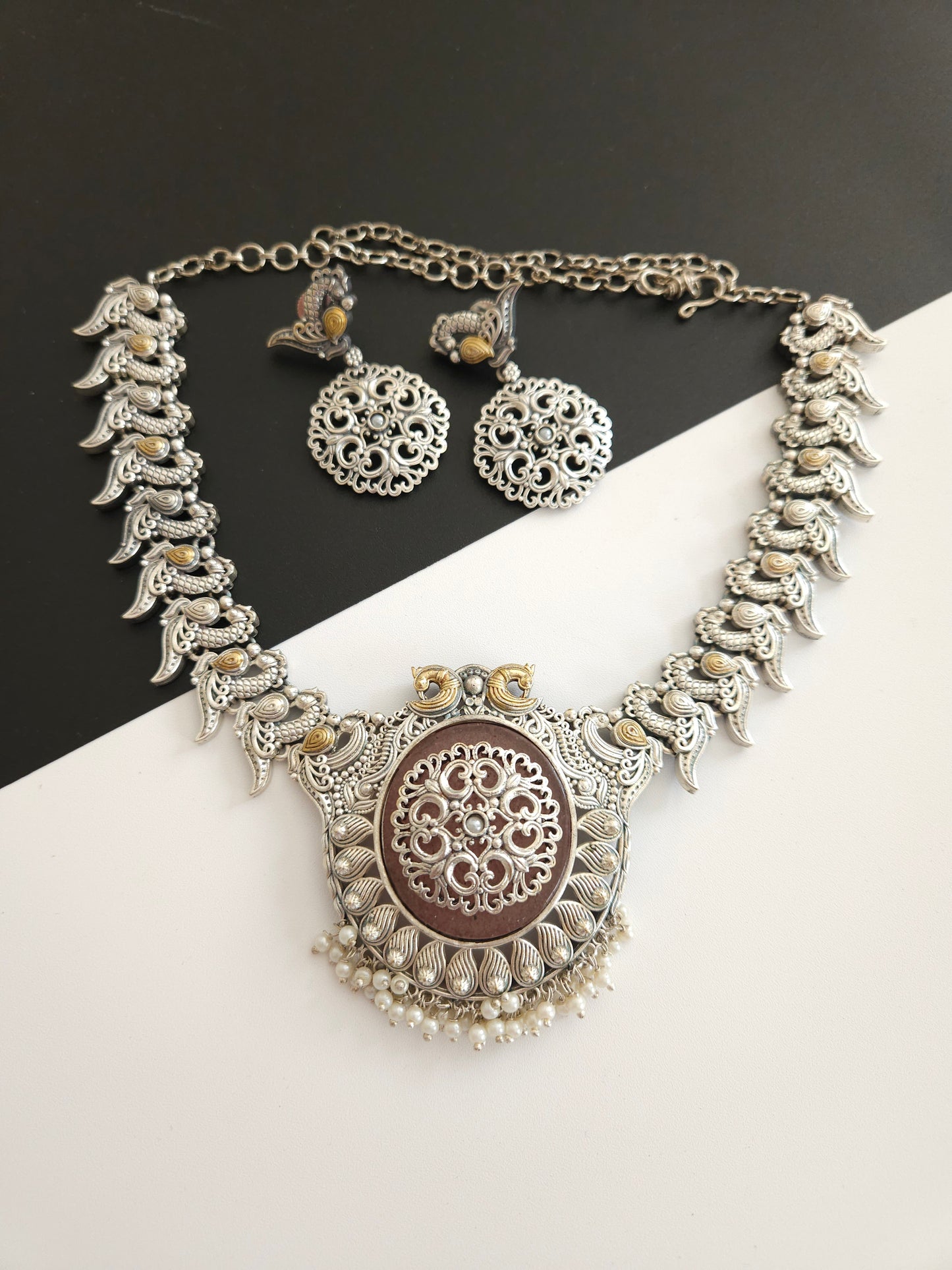 Alicia dualtone necklace set