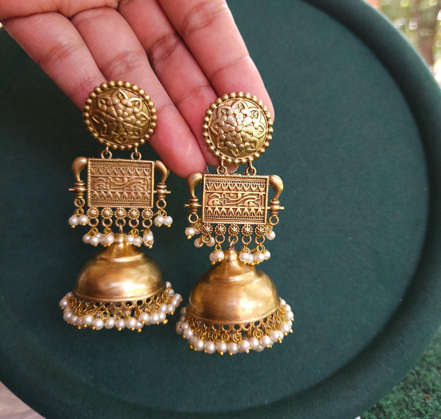 Adriana rajwadi polish jhumka earrings