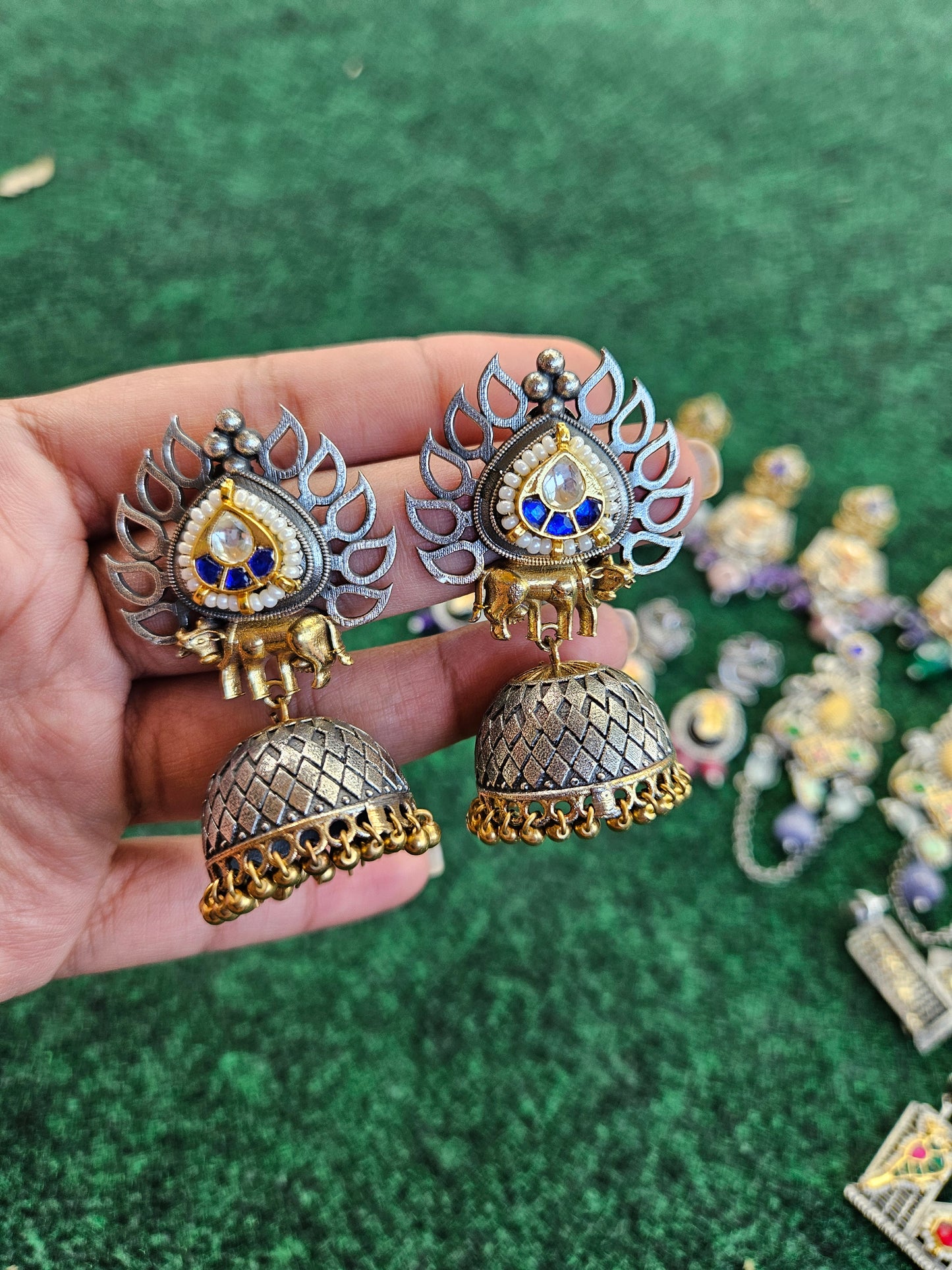 Aarna Fusion jhumka earrings