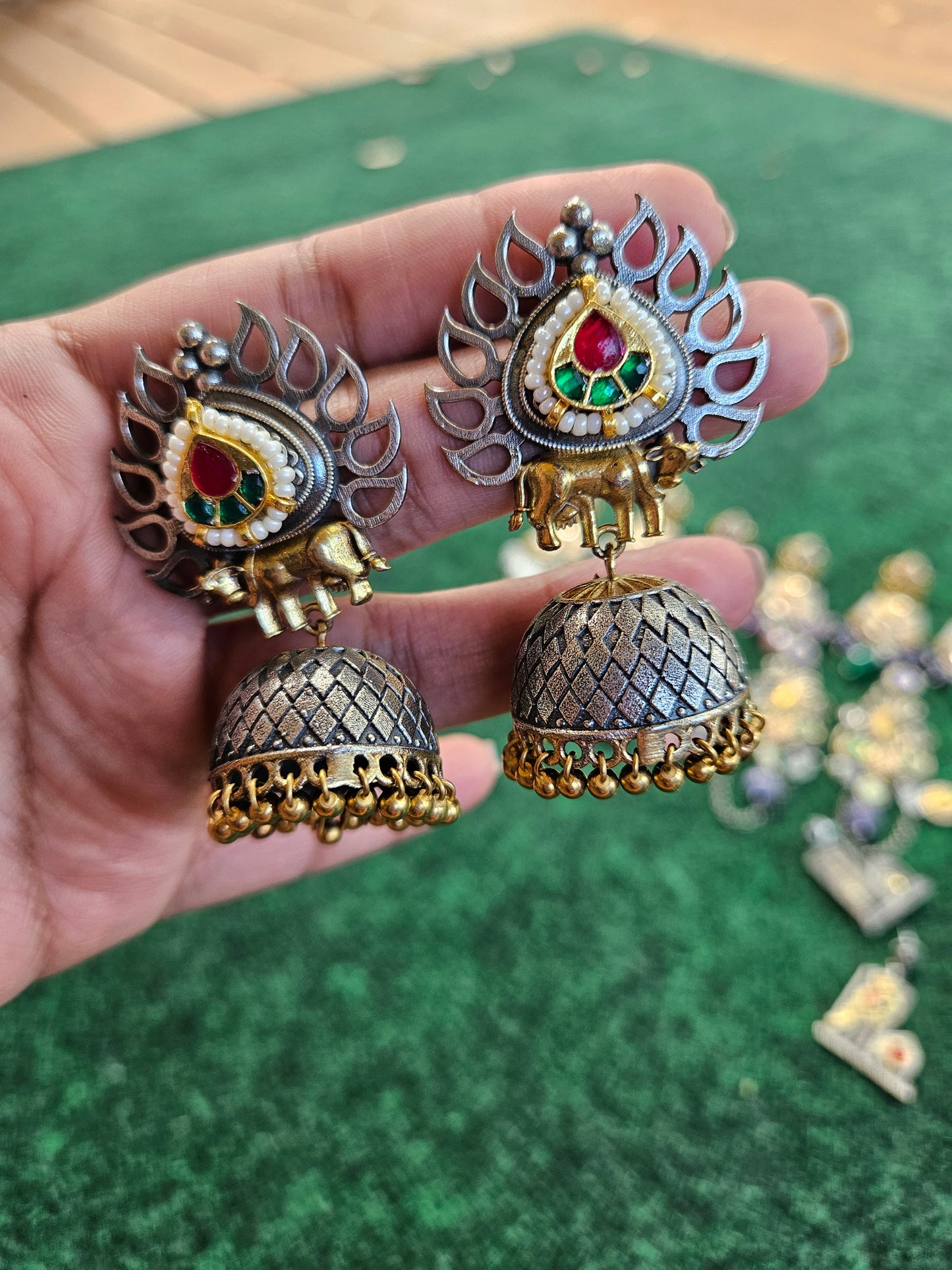 Aarna Fusion jhumka earrings