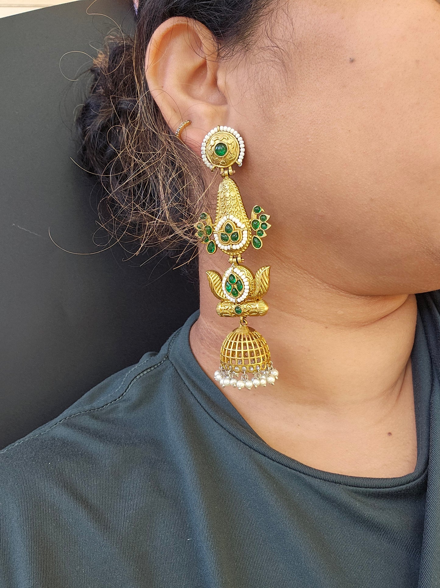 Adriana rajwadi polish jhumka earrings