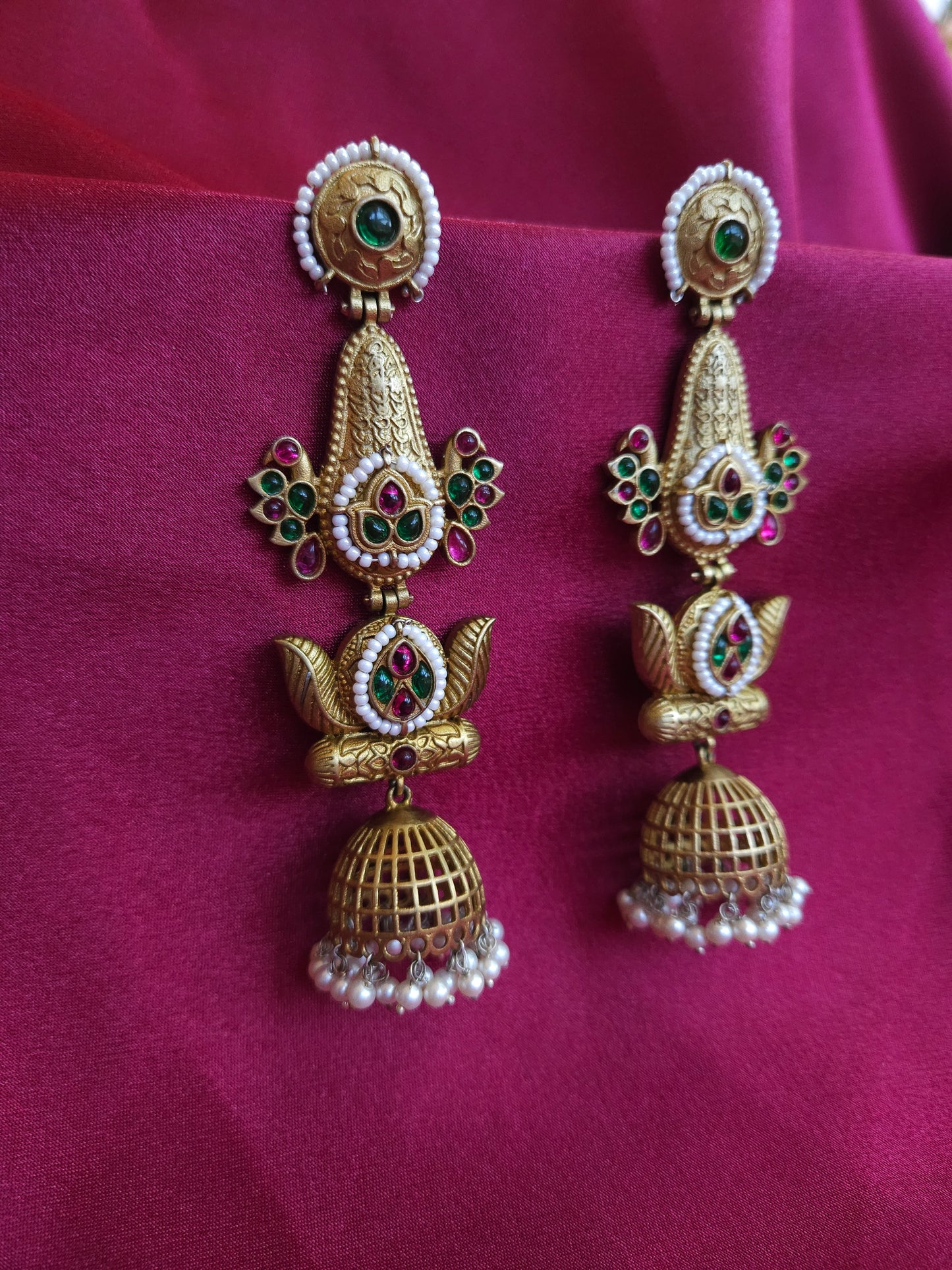 Adriana rajwadi polish jhumka earrings