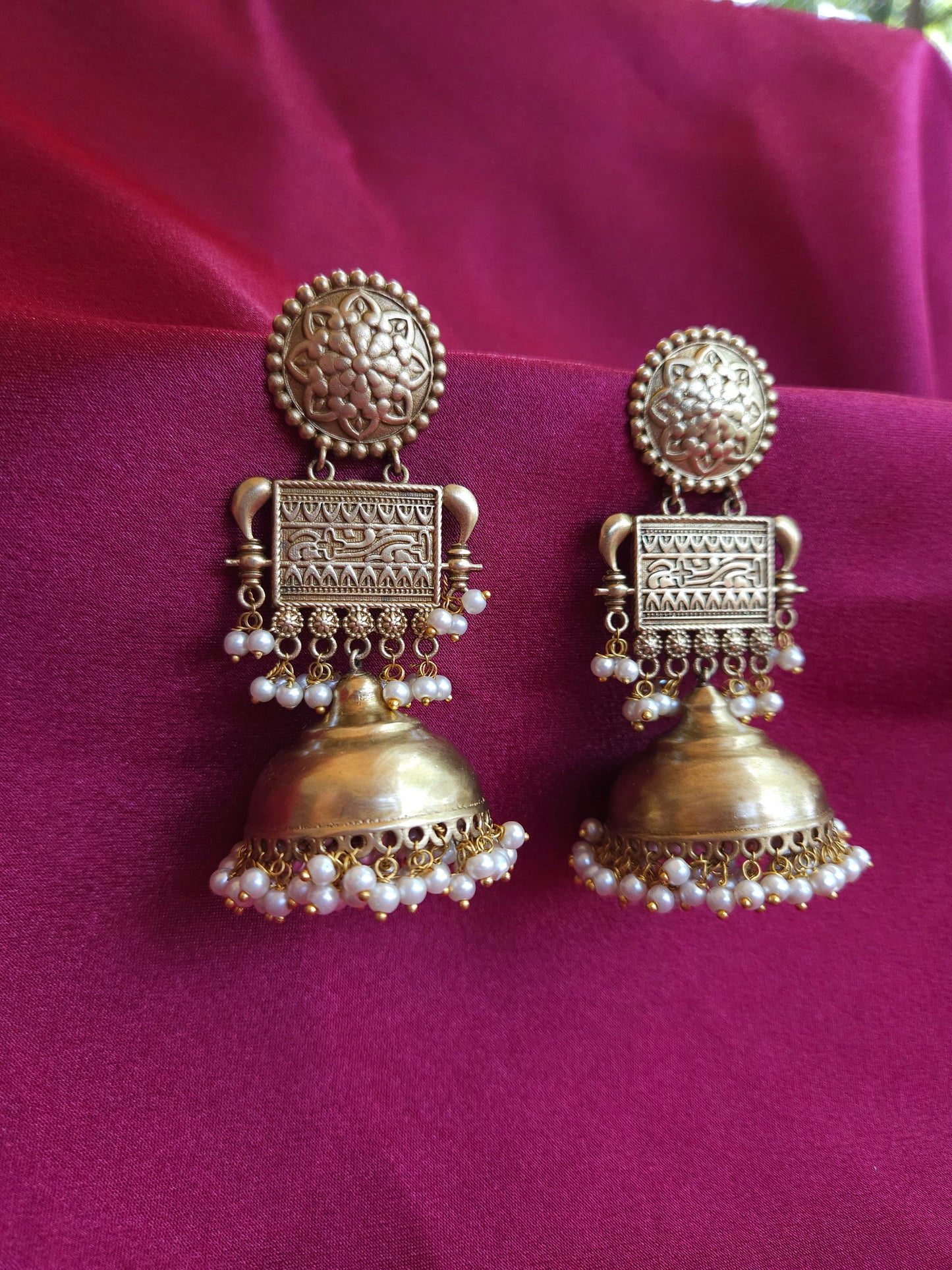 Adriana rajwadi polish jhumka earrings