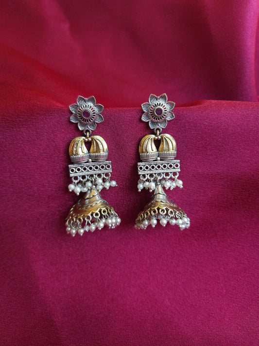 Anthara light weight dualtone jhumka earrings