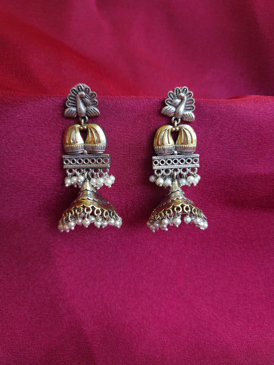 Anthara light weight dualtone jhumka earrings