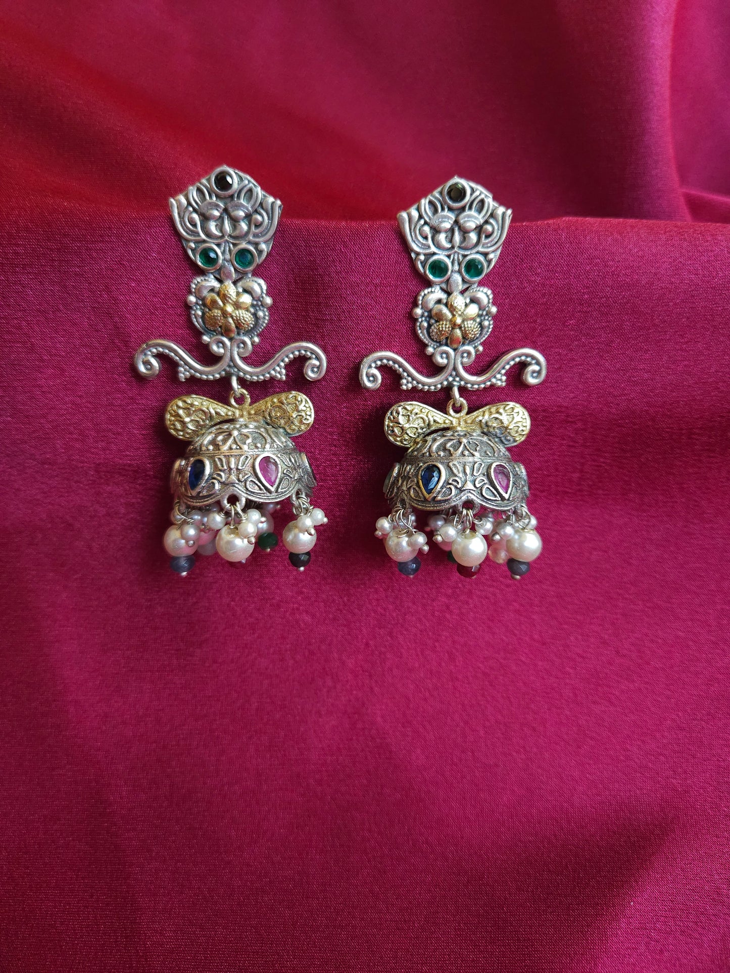 Anthara light weight dualtone jhumka earrings