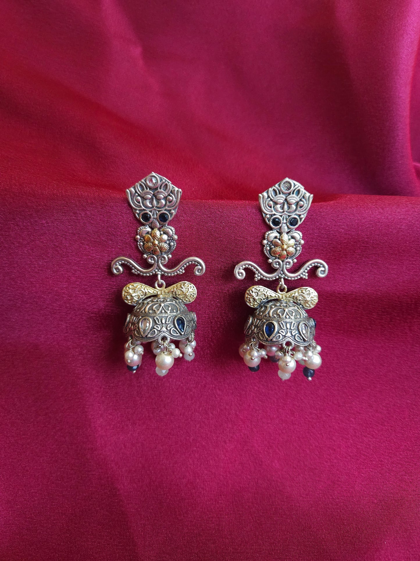 Anthara light weight dualtone jhumka earrings