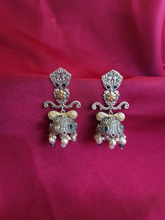 Anthara light weight dualtone jhumka earrings