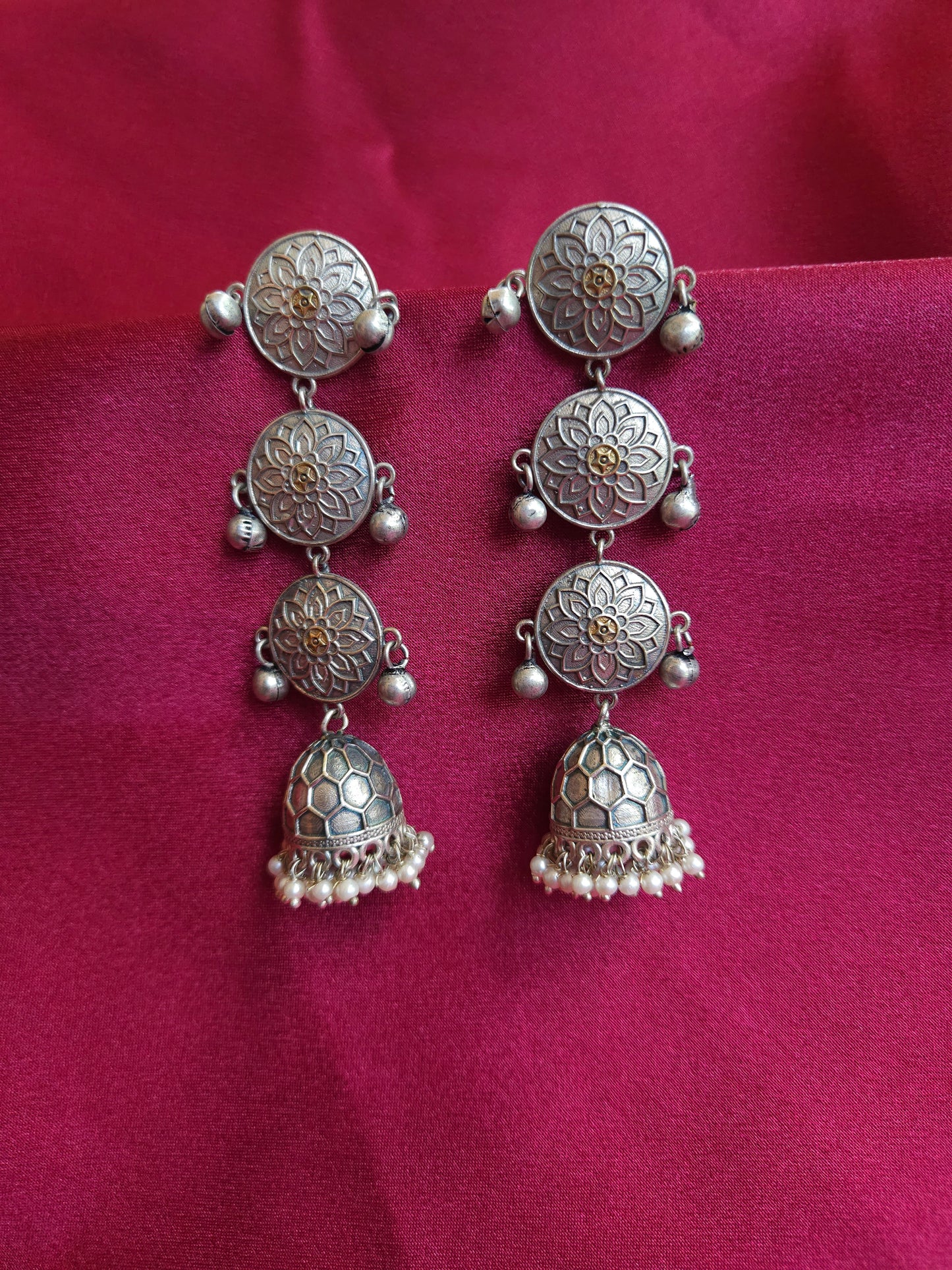 Anthara light weight dualtone jhumka earrings