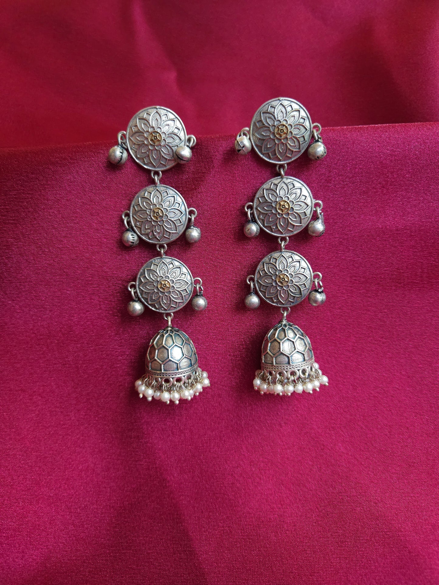 Anthara light weight dualtone jhumka earrings