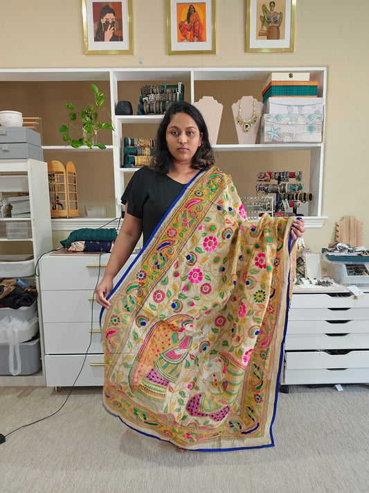 Madhubani dupatta phulkari dupatta