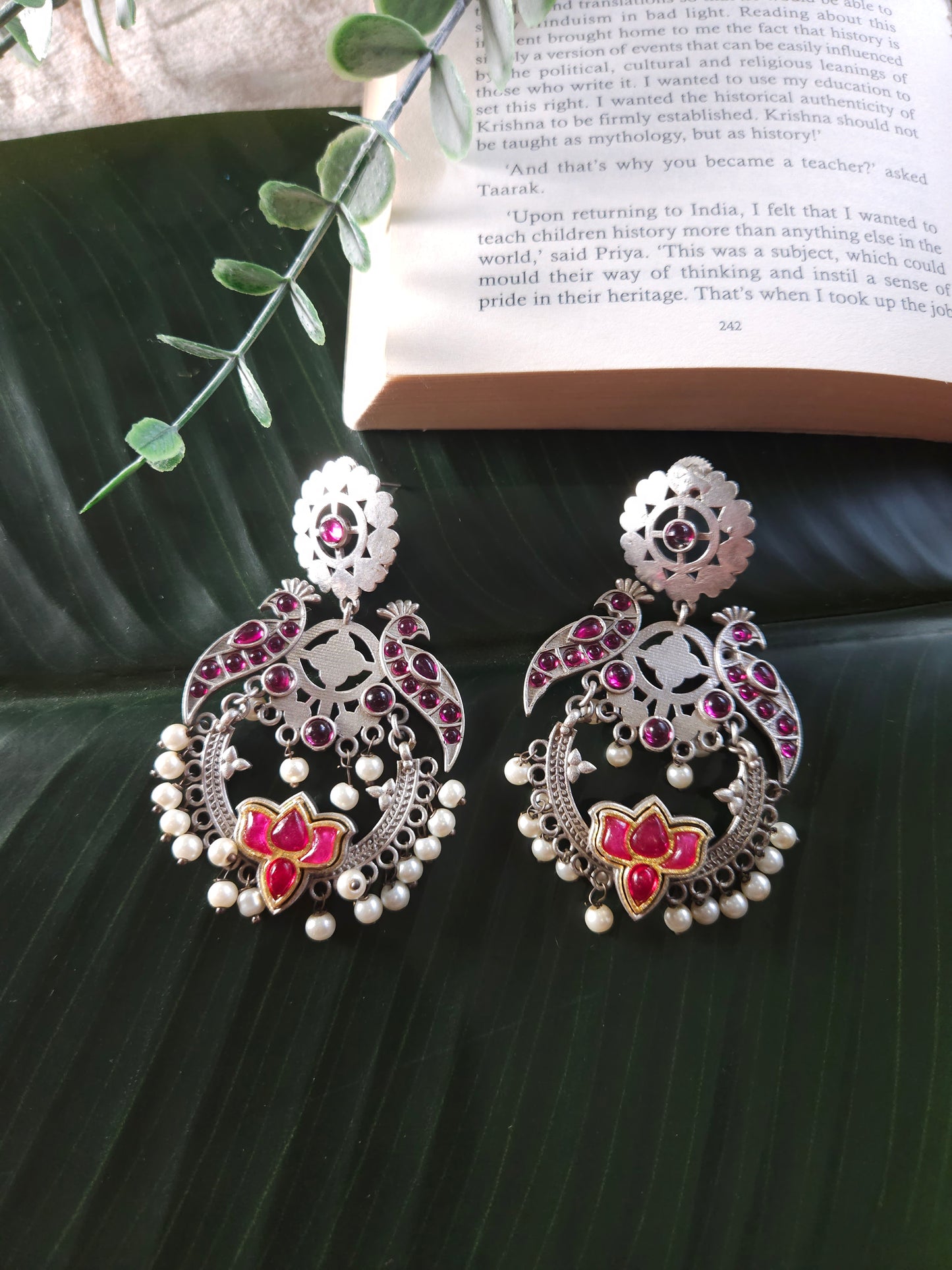 Aanthika fusion contemporary Silver Alike earrings