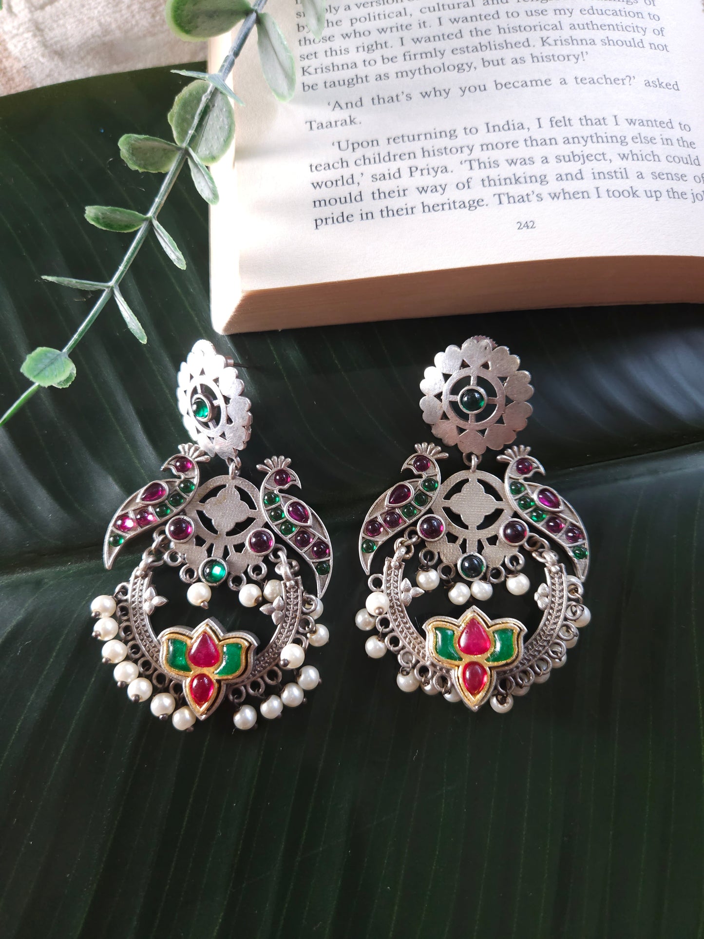 Aanthika fusion contemporary Silver Alike earrings