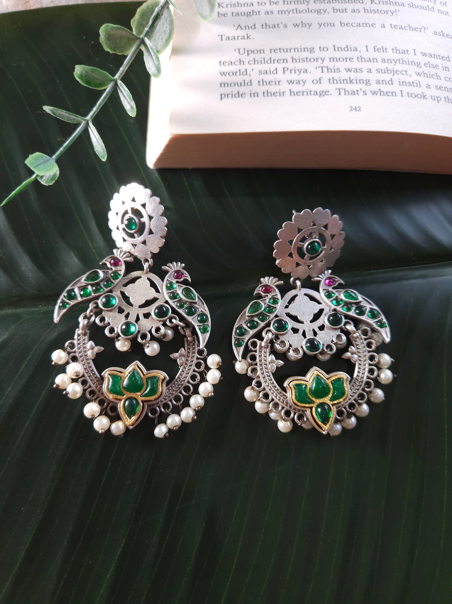 Aanthika fusion contemporary Silver Alike earrings