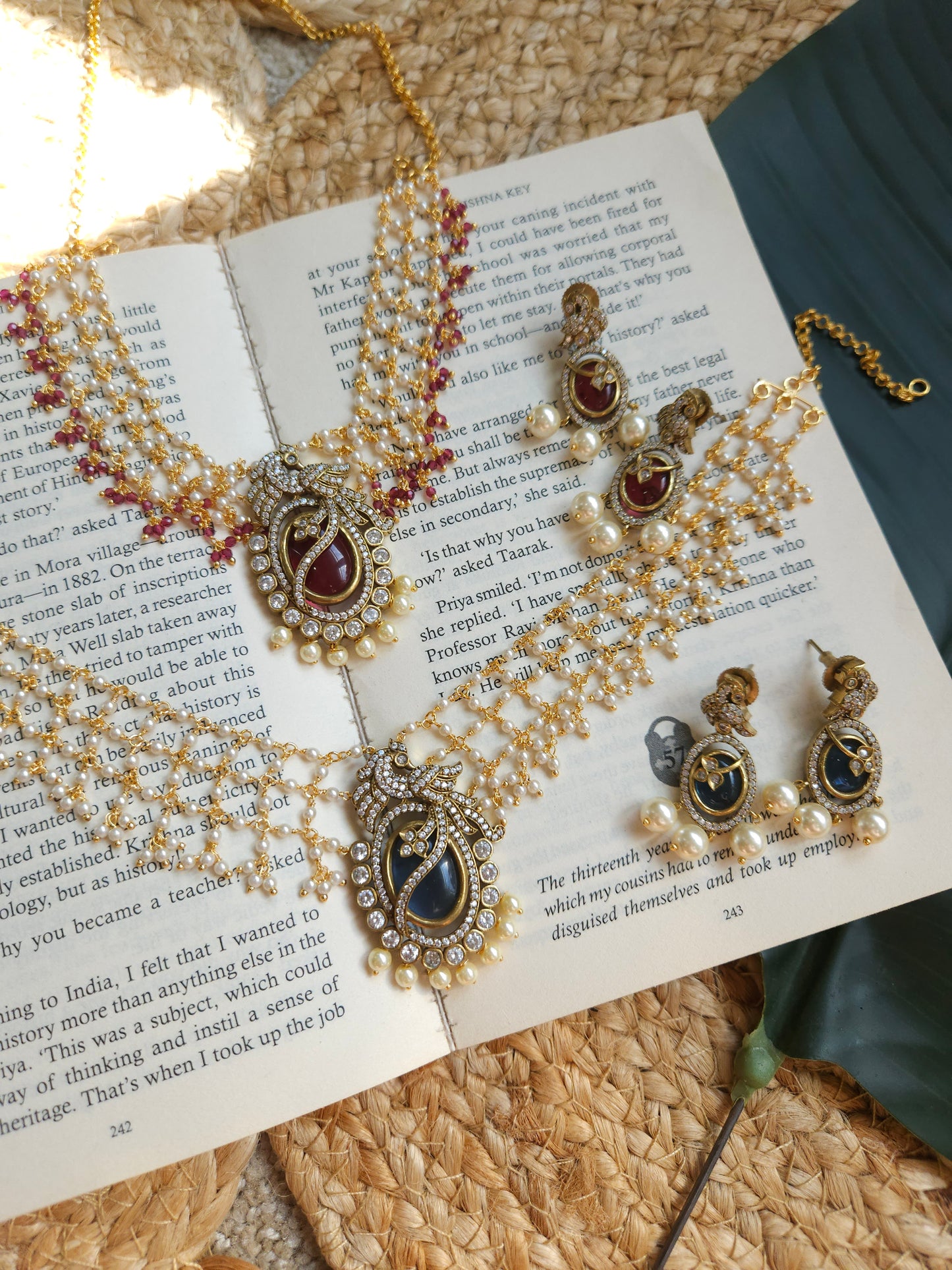 Victorian polki necklace with earrings