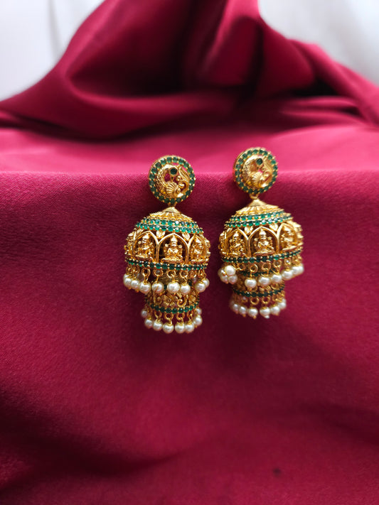 Bhrithi 2 layer jhumka earrings