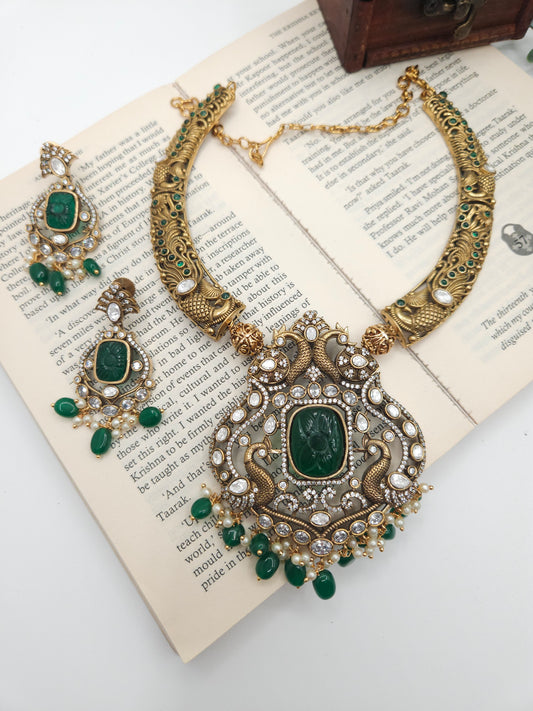 Victorian polki  hasli necklace with earrings