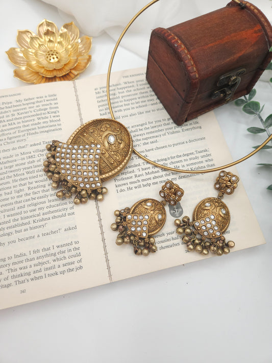 Rajwadi polish hasli necklace set