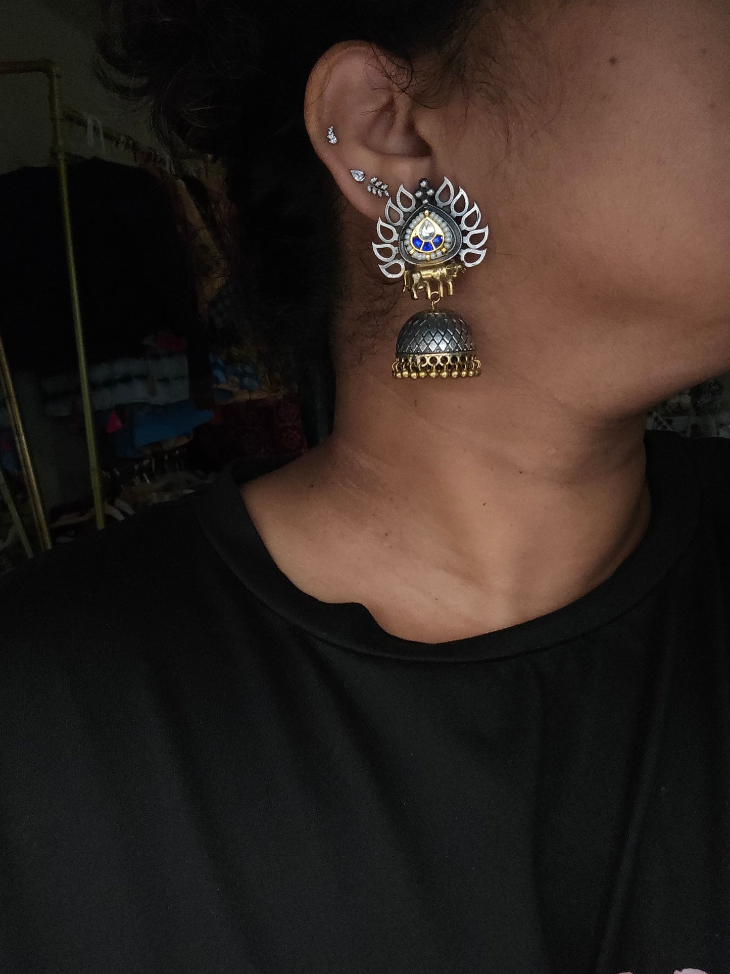 Aarna Fusion jhumka earrings