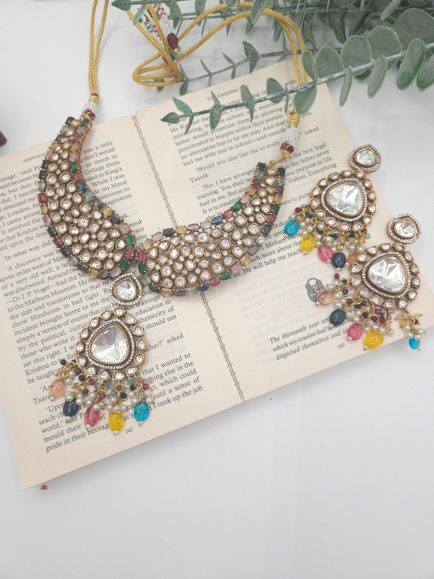 Aanshi polki kundan choker necklace set