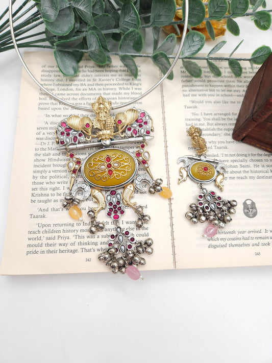 Achyutha dualtone hasli necklace set