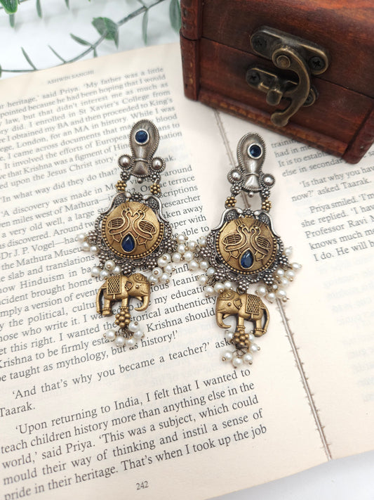 Elephant dualtone earrings