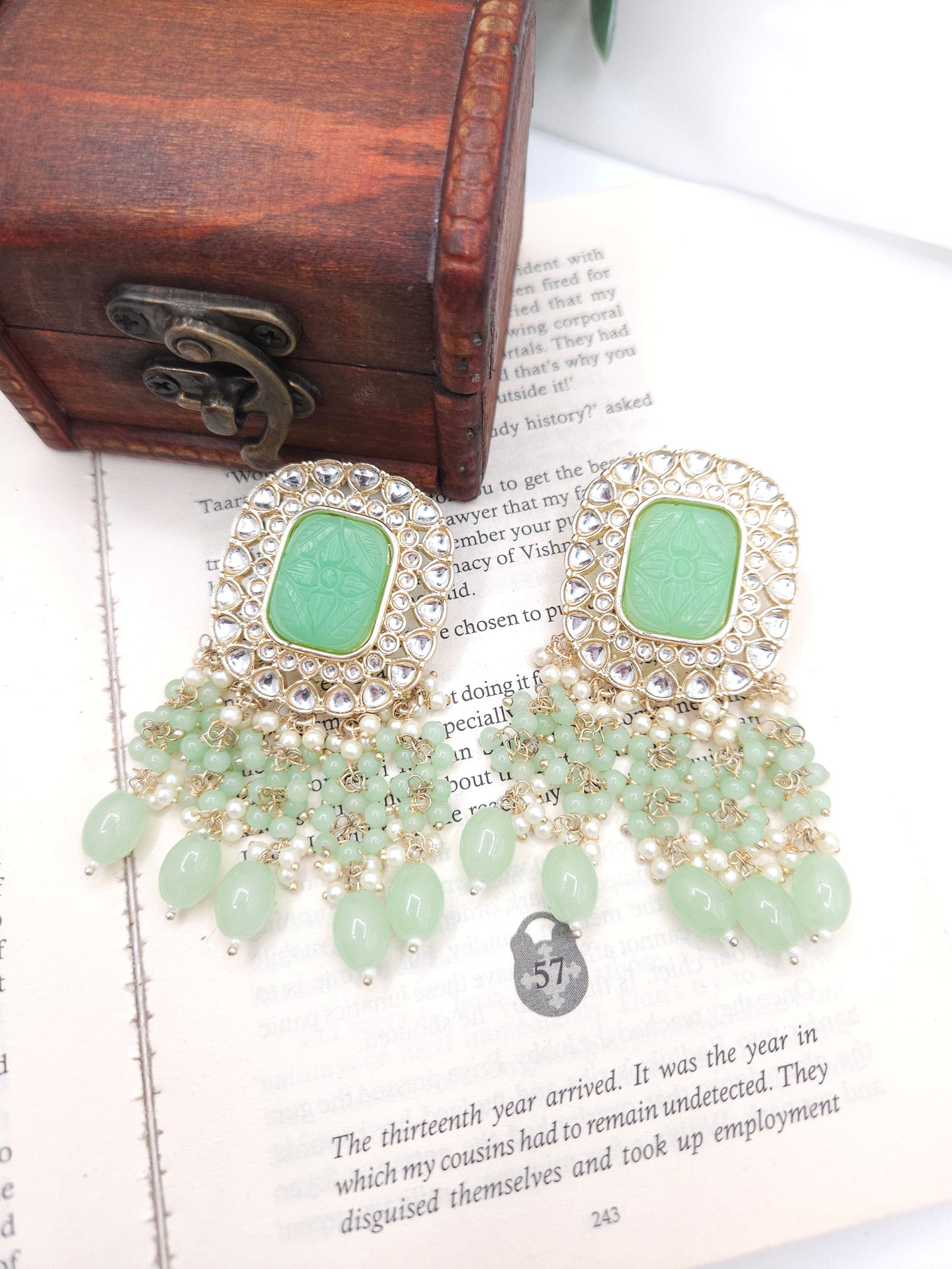 Hansi meenakari earrings