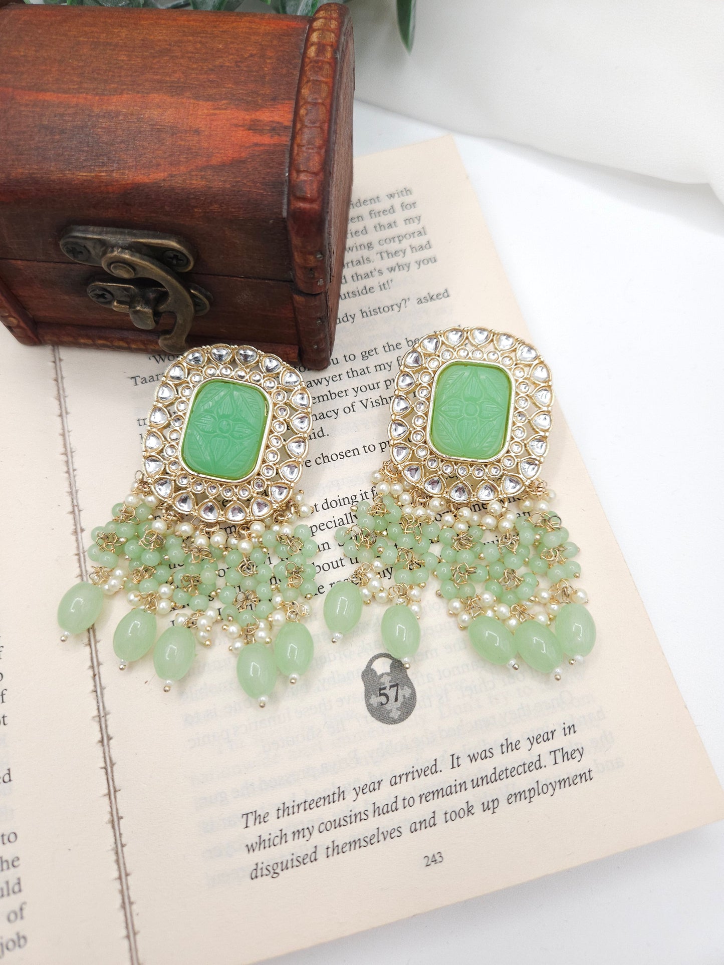 Hansi meenakari earrings