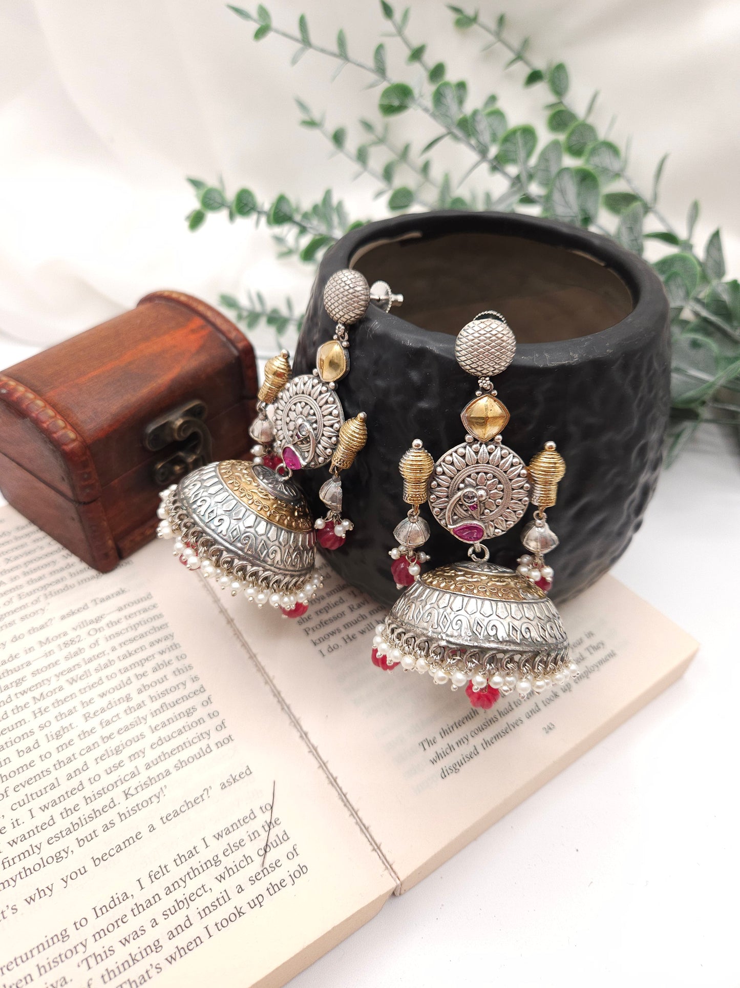 Aastha dualtone jhumka earrings