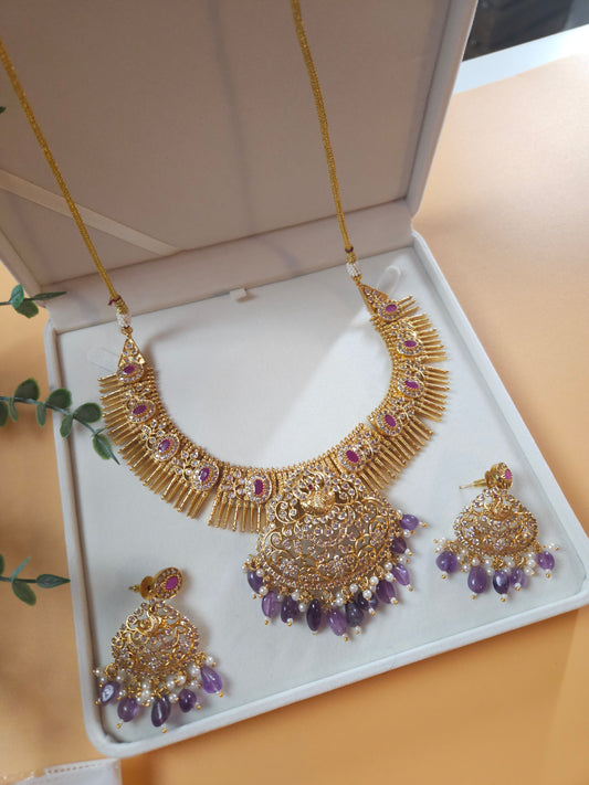 Anwitha goldplated statement necklace set