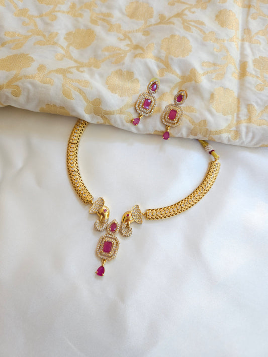 Bhani goldplated statement choker necklace set