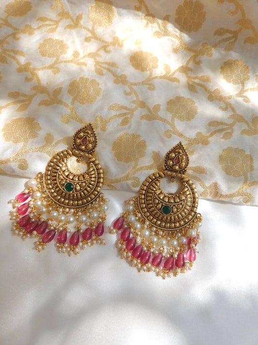 Ivana goldplated chandbali earrings