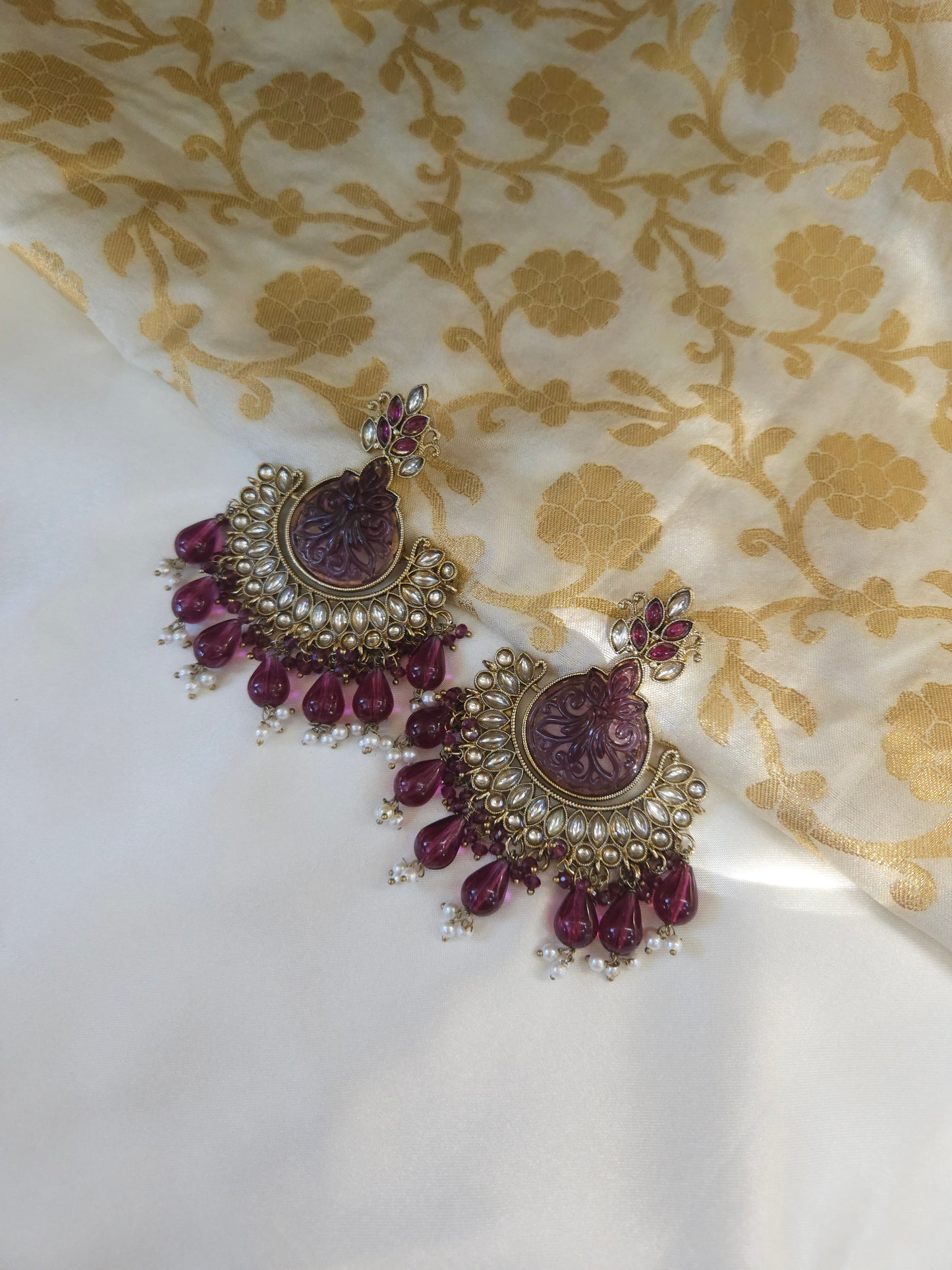 Kundan Chandbali earrings