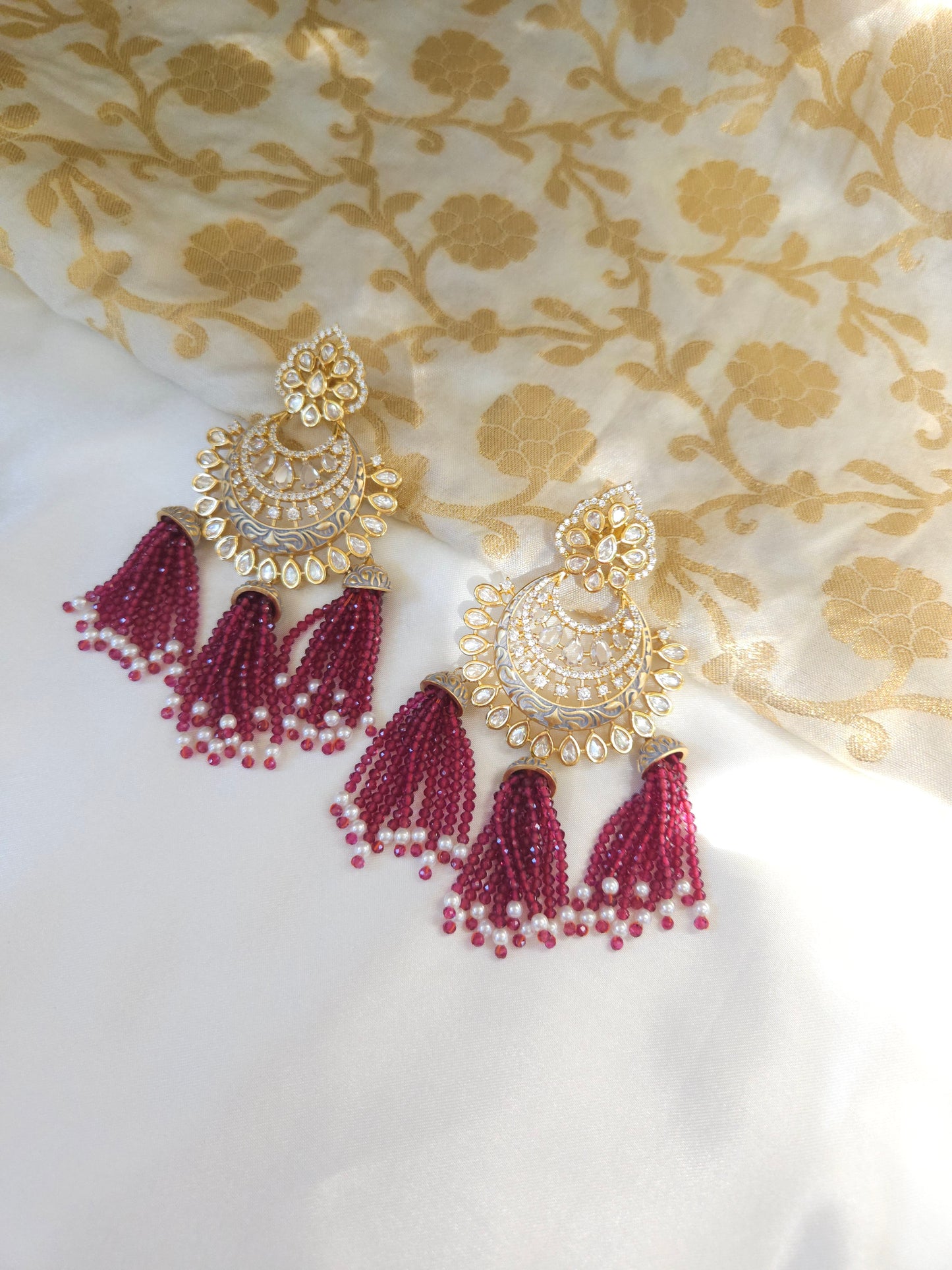 Ashmitha polki jhumka earrings