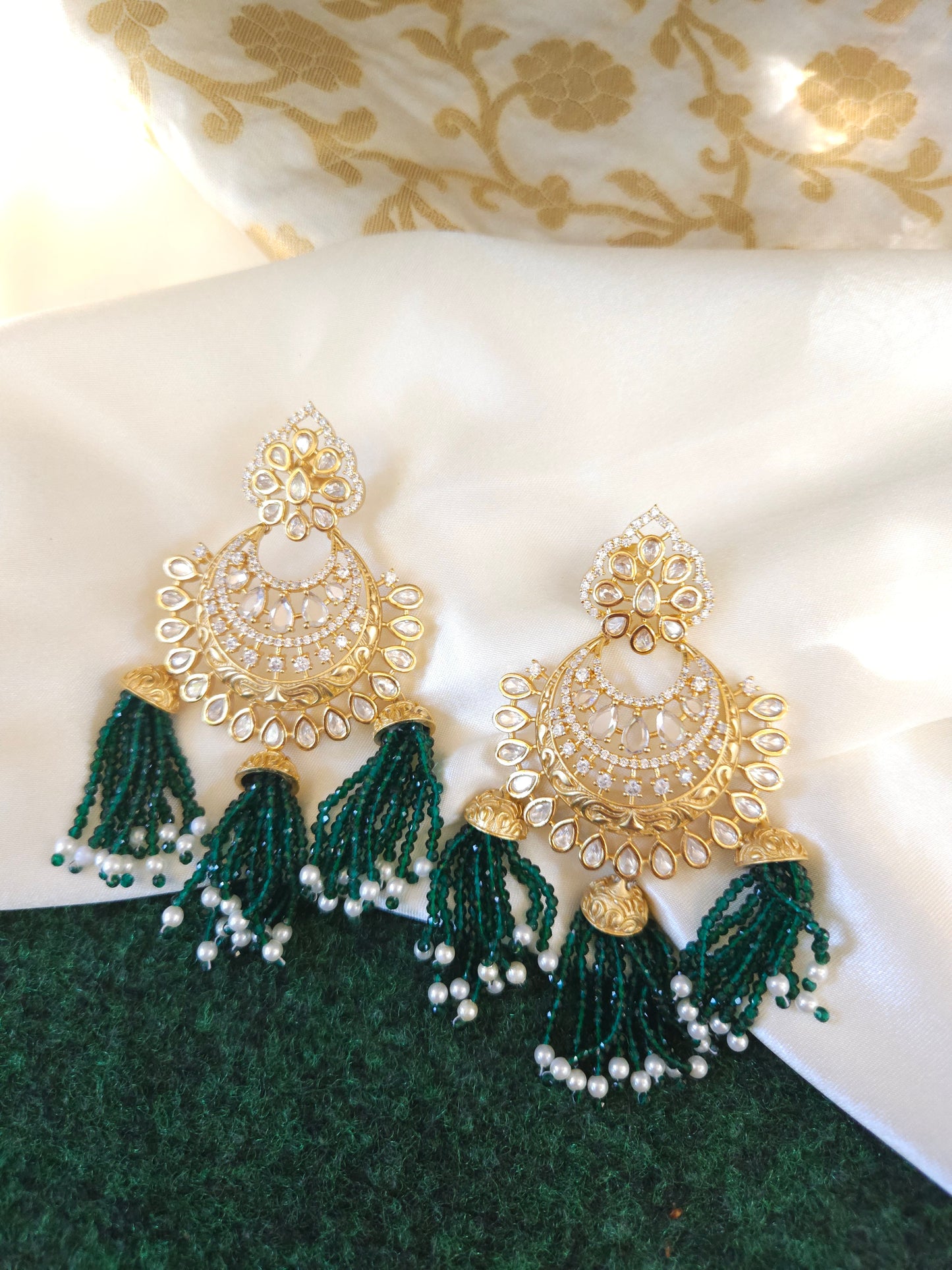 Ashmitha polki jhumka earrings